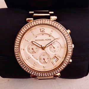 Women’s Large Gold Michael Kors Parker Watch